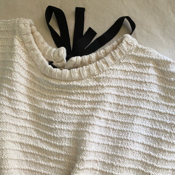 Madewell Cream Sweater with Black Detail - Picture 5 of 7